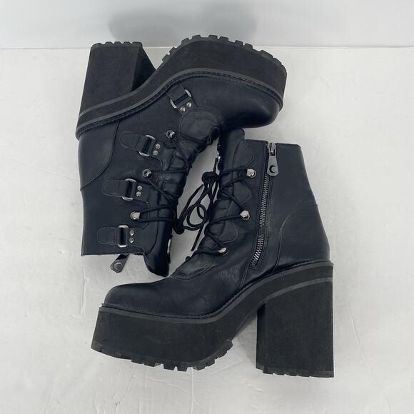 Killstar Broom Rider Black Platform High Heel Boot Women's Size 9 - Picture 4 of 10